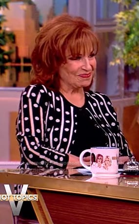 Joy’s black and white polka dot cardigan on The View