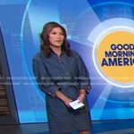 Juju’s denim dress with yellow stitching on Good Morning America