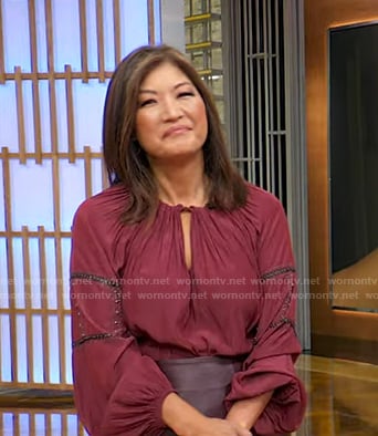 Juju’s red keyhole blouse on Good Morning America