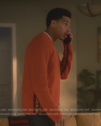 Andre's orange sweater on Grown-ish