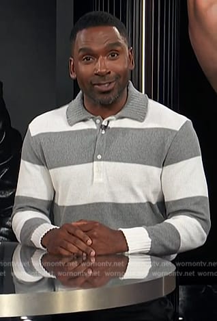 Justin's striped rugby sweater on E! News