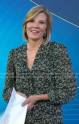 Kate’s green floral long sleeve dress on NBC News Daily