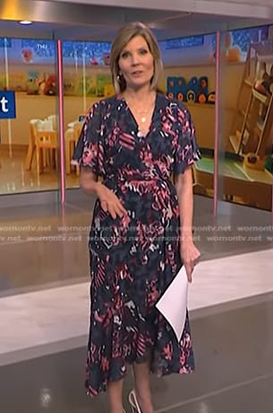 Kate's navy and pink floral dress on NBC News Daily