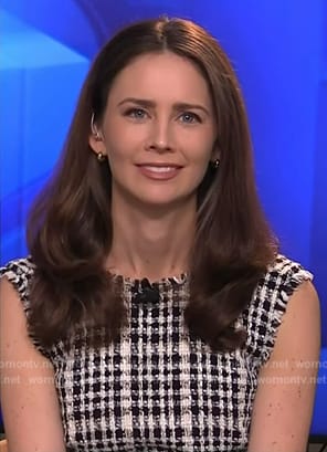 Kate Rooney’s check tweed dress on NBC News Daily