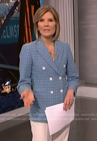 Kate's blue double breasted blazer on NBC News Daily