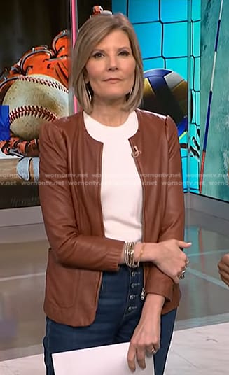 Kate's brown leather jacket on NBC News Daily