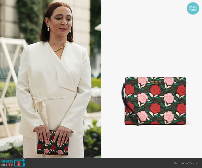 Kate Spade Morgan Rose Garden Gusseted Wristlet worn by Molly Novak (Maya Rudolph) on Loot