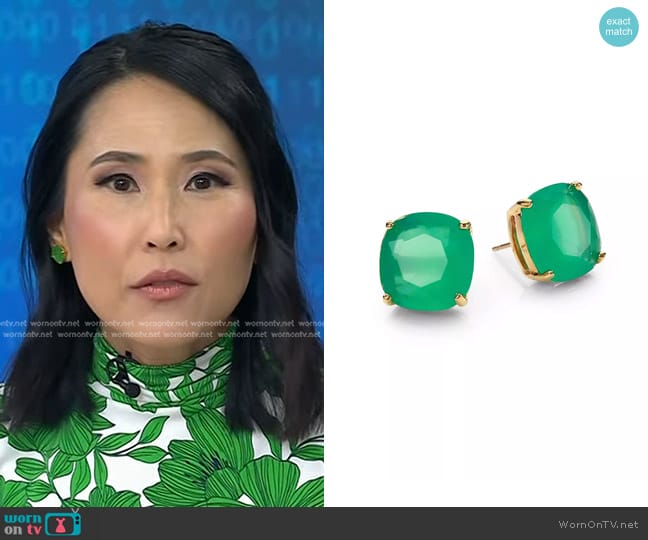 Kate Spade Small Square Stud Earrings worn by Vicky Nguyen on Today