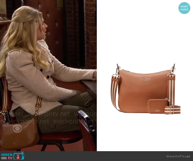 Kate Spade Rosie Leather Shoulder Bag worn by Gemma (Beth Behrs) on The Neighborhood