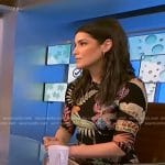 Katie Horwitch’s black leaf print dress on NBC News Daily