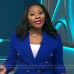 Kay Angrum's blue double breasted blazer on NBC News Daily