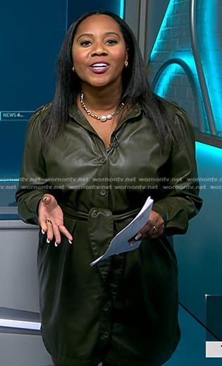 Kay's green leather shirt dress on NBC News Daily