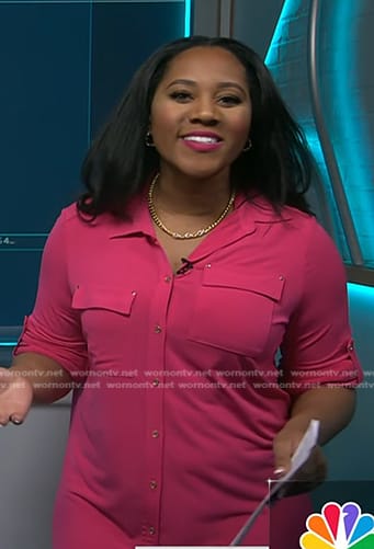 Kay Angrum’s pink shirtdress on NBC News Daily