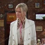 Kayla’s floral blouse and white blazer on Days of our Lives