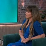 Kelly's blue ribbed dress on The Kelly Clarkson Show