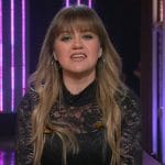 Kelly’s black lace top on The Kelly Clarkson Show