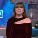 Kelly’s red velvet cutout jumpsuit on The Kelly Clarkson Show