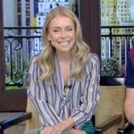 Kelly's striped blouse on Live with Kelly and Mark