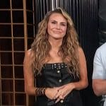 Keltie’s black leather buckle strapless dress on E! News