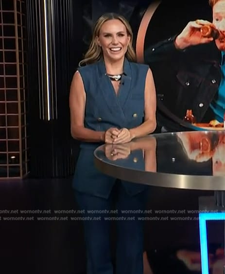 Keltie’s denim double breasted vest on E! News