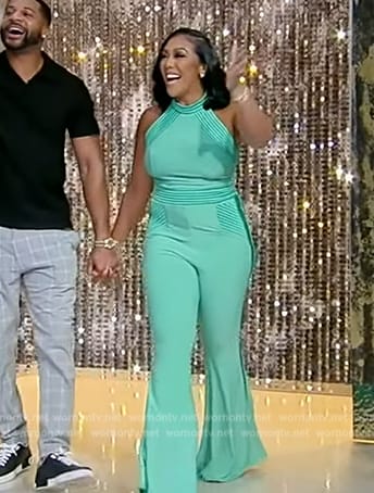 Khadeed Ellis's green halter neck dress on Tamron Hall Show