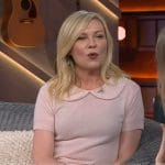 Kirsten Dunst’s pink shirt and satin pants on The Kelly Clarkson Show