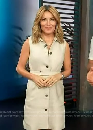 Kit’s linen sleeveless belted dress on Access Hollywood