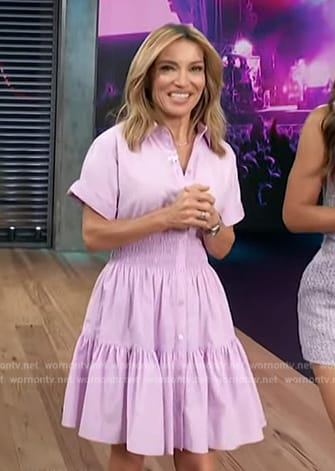 Kit’s lavender smocked waist on Access Hollywood