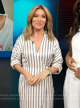 Kit’s stripe wrap dress on Access Hollywood