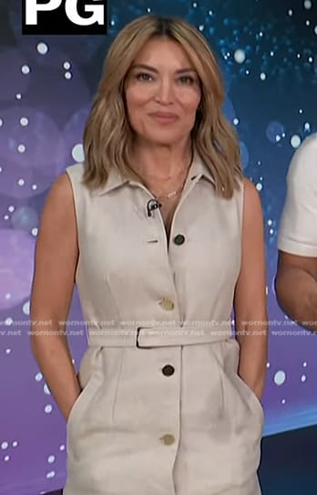 Kit's linen sleeveless belted dress on Access Hollywood