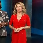 Kit’s red button front dress on Access Hollywood