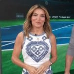 Kit's white and blue embroidered dress on Access Hollywood