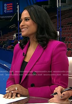 Kristen's magenta double breasted blazer on Today