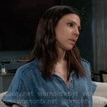 Kristina’s denim shirt with frayed shoulders on General Hospital