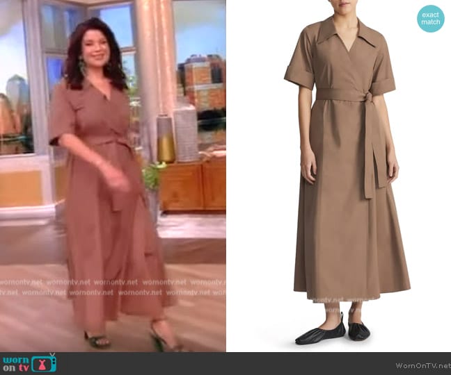 Lafayette 148 New York Belted Cotton Wrap Shirt Dress worn by Ana Navarro on The View