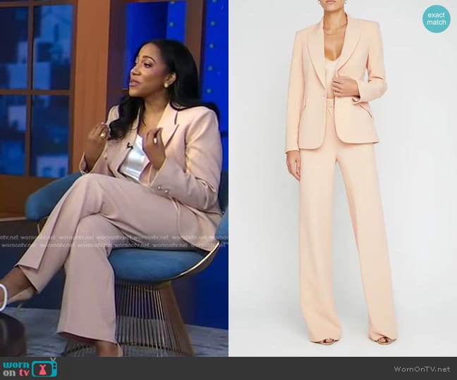 L'Agence Chamberlain Blazer and Livvy Trousers worn by Lauren W. Wilson on Good Morning America