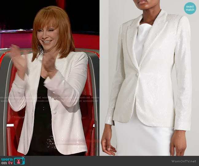 L'Agence Clementine Sequined Blazer worn by Reba McEntire on The Voice