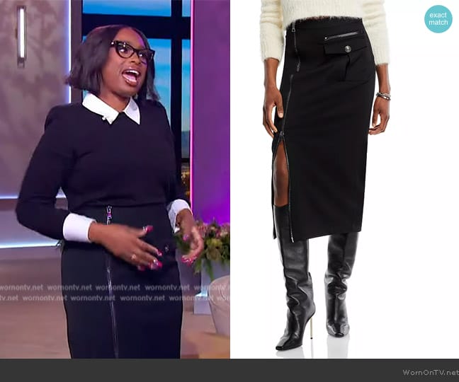 L'Agence Maverick Cargo Midi Skirt worn by Jennifer Hudson on The Jennifer Hudson Show