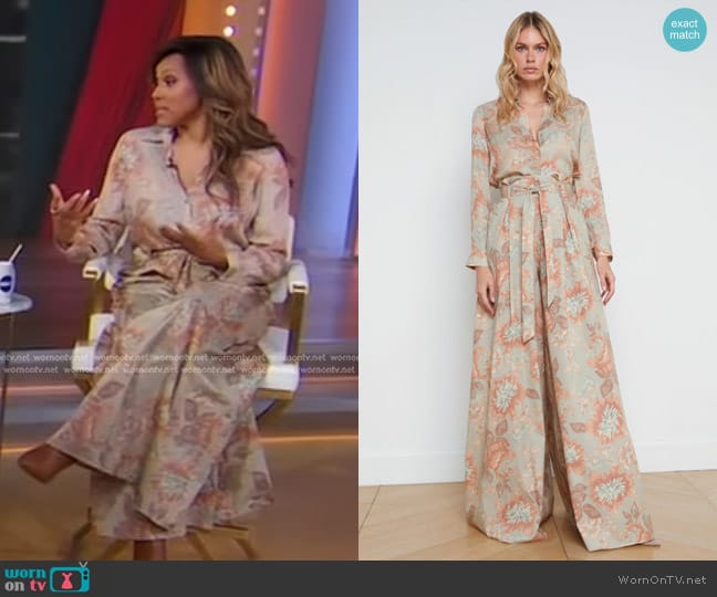 L'Agence Nina Silk Blouse and Chantae Pants worn by Deborah Cox on Good Morning America