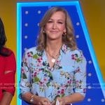 Lara’s blue floral and cheetah print dress on Good Morning America