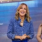 Lara’s blue printed shirt and leather pants on Good Morning America