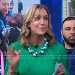 Lara’s green ribbed mini dress on Good Morning America