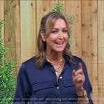 Lara’s navy cropped shirt on Good Morning America