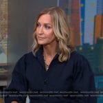 Lara’s navy puff sleeve blouse on Good Morning America