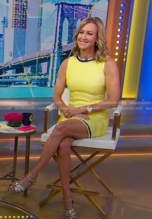 Lara’s yellow tweed mini dress on Good Morning America