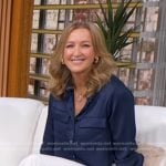 Lara’s navy cropped shirt on Good Morning America