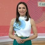 Laura Benanti's white floral top and green pants on Today