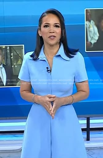 Laura’s blue collared short sleeve dress on Today