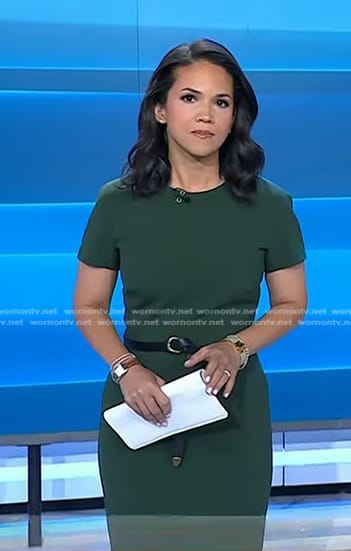 Laura's green short sleeve sheath dress on Today