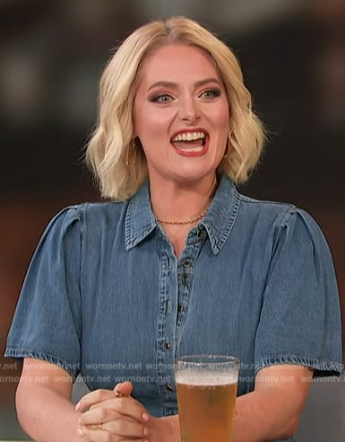 Lauren Ash’s denim dress on Access Hollywood